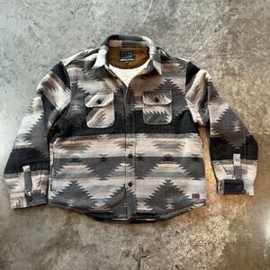 Jachs NY Southwest Sherpa Lined Shacket Aztec Grey XXL